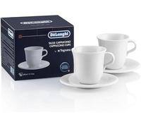 Delonghi 2x tazze cappuccino 270ml Tognana porcellana ceramica bianca + piattini