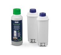 De'Longhi DLSC322 KIT DECALCIFICANTE + FILTRO ADDOLCITORE composto da 2 Filtri Addolcitore Acqua + Decalcificante Naturale 200 ml, MADE IN ITALY, Per Macchine da caffè Automatiche