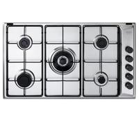 Delonghi fla 59 dd piano cottura 90 cm in acciaio inox, 5 bruciatori gas , griglie in acciaio smaltato