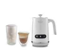 De'Longhi LatteMix EMF3.W Montalatte Automatico per Latte Vaccino e Vegetale, Funzioni Schiuma Calda e Fredda, Coperchio Trasparente, Comandi a Tre Pulsanti, Capacità 250 ml, Bianco