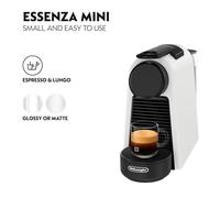 De'Longhi Nespresso Essenza Mini - Macchina da Caffè, Sistema a capsule Nespresso, Set di Benvenuto Incluso, Design Compatto, 1 tazza, Pressione 19 Bar, 1310W, Bianco Opaco (EN85.WMT)