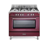 DELONGHI MEM965RXED CUCINA 5 FUOCHI GHISA GAS 90X60 FORNO MULTIF. CL.A BORDEAUX