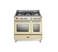 De'Longhi MEM965TBXED Cucina Libera installazione | Classe A/B | crema, piano acciaio, 5 gas 1 TC, griglie ghisa, princ.elettr. multif. (8), 3D, ausiliario elettr. (5), progr.elettr, vano scaldavivand