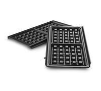 De'Longhi MultiGrill Easy DLSK155 - Piastre per waffle a contatto, 2 piastre antiaderenti per waffle 270 x 140 mm, lavabili in lavastoviglie, colore: Nero