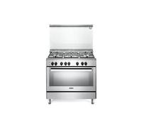 De'Longhi PEMX96ED Cucina Libera installazione | Classe A | inox, 5 gas (1 TC), griglie piattina mat, multif (9), cop vetro, vano scaldavivande