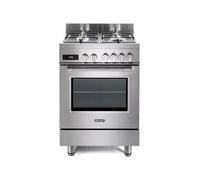De'Longhi PRO 66 MXL PZ Cucina A Gas, 60 Cm, Forno Elettrico Multifunzione, 4 Bruciatori, 1 Doppia Corona, Linea Professional, Master Pizza, Easy Steam, Idroclean, Classe Energetica A