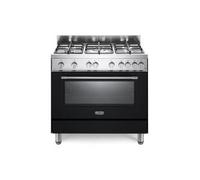 De'Longhi PRO96GVAED2 Cucina Libera installazione | Classe A | antracite, 5 gas (1TC), griglie ghisa, gas ventilato 6 funz., acc.ne sottomanopola, grill elettrico, vano scaldavivande
