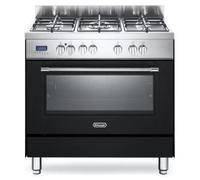 De'Longhi PRO96MAED Cucina Libera installazione | Classe A | antracite, 5 gas (1TC), griglie ghisa, multif. 9 funz., 3D, progr.elettr, vano scaldavivande