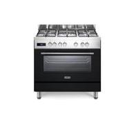 De'Longhi PRO96MGED Cucina Libera installazione | Classe A | Grigio Ardesia, 5 gas (1TC), griglie ghisa, multif. 9 funz., 3D, progr.elettr, vano scaldavivande
