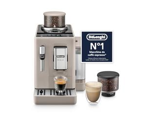 De'Longhi Rivelia Perfetto EXAM440.35.BG, Macchina da Caffè Automatica, Chicchi Macinati al Momento, Portachicchi Intercambiabile, Montalatte Classico, 8 Ricette, Display Touch a Colori, Colore Beige