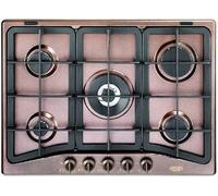 De Longhi Piano Cottura 5 Fuochi a Gas da Incasso (1 Bruciatore Wok) Larghezza 68 cm colore Ramato - ROF 57 PRO