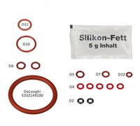 DeLonghi Set 16 Guarnizioni in Silicone, Grasso 6g per ECAM