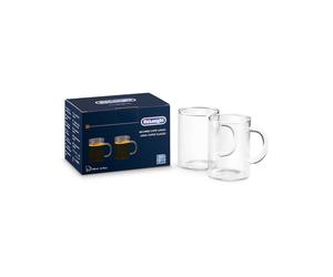 Delonghi set 2x bicchieri caffè lungo americano 250ml vetro borosilicato