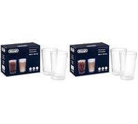 De'Longhi Set Bicchieri Termici di Vetro a Doppia Parete, Vetro Resistente in Borosilicato, Confortevole da Tenere, Senza Condensazione, Lavabile in Lavastoviglie, Capacità 490ml, DLSC319