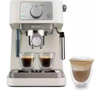 De'Longhi Stilosa - Macchina da Caffè Espresso Montalatte Manuale Crema | Macchina Caffè Compatta, Pompa 15 Bar, Sistema Cappuccino, Spegnimento Automatico, Cialde ESE, 2 Livelli, 1 L, EC260.CR