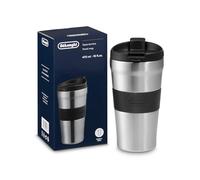 De'Longhi Travel Mug, Tazza da Caffè con Doppia parete per Bevande Calde e Fredde, Facile da Trasportare, Apertura con un Click, Rivestimento Antiscivolo in Silicone, Capacità 470ml, DLSC073
