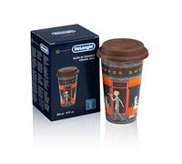 De'Longhi Travel Mug, Tazza da Caffè con Doppia parete per Bevande Calde e Fredde, Facile da Trasportare, Apertura con un Click, Rivestimento Antiscivolo in Silicone, Capacità 470ml, DLSC073