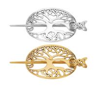 DELORIGIN 2 Colori Fermagli Per Capelli Nodo Celtico Forcella Fermagli Per Capelli Albero Della Vita Fermagli Per Capelli In Metallo Accessori Retrò Fermagli Per Le Donne Decorazione Regalo