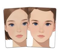 DELORIGIN 2 lavagne per fare pratica di pittura del viso, riutilizzabili, formato A4, per esercizi di pittura facciale, festival, carnevale, allenamento, per pittore del viso (capelli castani)