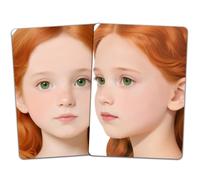 DELORIGIN 2 lavagne per fare pratica di pittura del viso, riutilizzabili, formato A4, per esercizi di pittura facciale, festival, carnevale, allenamento, per pittore del viso (capelli rossi)