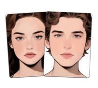 DELORIGIN 2 lavagne per fare pratica di pittura del viso, riutilizzabili, formato A4, per esercizi di pittura facciale, festival, carnevale, allenamento, per pittore del viso (capelli neri)