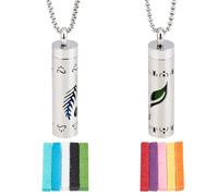 DELORIGIN 2 stili collana con oli essenziali, diffusore di fragranza, collana con ciondolo per aromaterapia, con 20 cuscinetti in feltro, collana in acciaio inox, regalo per compleanno, San Valentino,