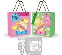 DELORIGIN 2 stili, fustelle con sacchetti regalo, elementi di punzonatura, modello 2025, modello in metallo, modello per goffratura per la creazione di biglietti, fai da te, scrapbooking, decorazione