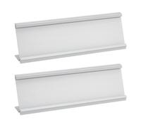 DELORIGIN 2 targhette da scrivania, in lega di alluminio, 180 x 30 x 53 mm, da tavolo, colore bianco, a forma di L, per scrivanie, uffici, negozi