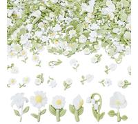 DELORIGIN 300 pezzi piccoli fiori in resina casa delle bambole miniature fiori verdi mini statuette decorazione piccola cosa per il giardino delle fate casa delle bambole micro paesaggistica