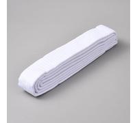 DELORIGIN 4 pezzi Taekwondo, cintura per arti marziali, karate, uniforme, lunghezza 220 cm, poliestere, Judo Aikido, doppia cintura per allenamento, competizione, sport, esibizione, accessori (bianco)