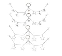 DELORIGIN 4 Scarpa Charm Catena Con Motivo Stella Lacci In Stile Punk Con Stella Rock Stars Catene Tasche Metallo Lacci Accessori Decorazione Per Stivali Sneakers Borsa