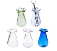 DELORIGIN 5 mini vaso per fiori da 27 mm, in miniatura, piccolo vaso di vetro per micro accessori paesaggistici, decorazione capelli per gatti, fiori secchi, boccioli per piante grasse
