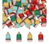 DELORIGIN 65 ciondoli in resina Back To School Mini Matita Insegnante Slim Charm Matita Dolce Flatback Cabochon Carta da lettere Ornamenti per Fermaglio per capelli