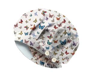 DELORIGIN Bouffant Cappelli Con Motivo Farfalla Regolabile Cappelli Di Lavoro Cotone Per Infermieri Medici E Chirurghi Con Bottone E Fascia Di Saldatura Per Infermieri E Cuochi