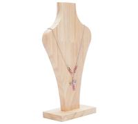 DELORIGIN Busto in legno collana Espositore in legno naturale Supporto per catena gioielli Espositore Manichino per le donne Pendenti Catena Gioielli Boutique Esposizione
