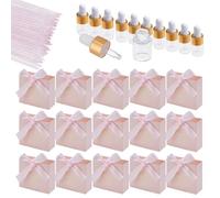 DELORIGIN Confezione da 36 mini sacchetti regalo di ringraziamento in vetro trasparente con contagocce per olio, 2 ml, 36 bastoncini per unghie, spingicuticole, per viaggi, matrimoni, feste