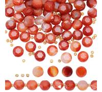 DELORIGIN Disco sfaccettato a forma di stella di David, perline sciolte ebree, distanziatore di agata rossa naturale, perline sfaccettate per braccialetti (agata rossa)