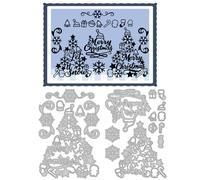 DELORIGIN Fustelle a forma di albero di Natale, fiocco di neve, stencil in acciaio al carbonio, per scrapbooking, goffratura, per biglietti di auguri, album, lettere, inviti, buste, decorazioni