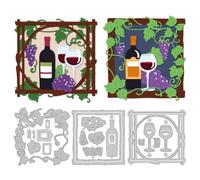 DELORIGIN Fustelle da taglio a forma di uva di vino rosso, per la creazione di biglietti, in acciaio al carbonio, stencil per scrapbooking, goffratura, per biglietti di auguri, inviti, album