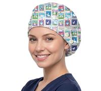 DELORIGIN Graziosa cuffia antropomorfa a forma di oca, in cotone, per infermiere, teatro, con bottone e fascia per il sudore, regolabile, per donne e uomini, per cucinare lavori domestici, taglia