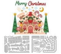 DELORIGIN Matrici di Taglio a Forma di Casa di Candy Stencil di Fare Carte di Pane Di Zenzero Modello di Goffratura per Scrapbooking Biglietti di Auguri di Natale Inviti