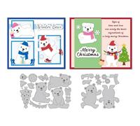 DELORIGIN Orso invernale Stampi in metallo per la creazione di biglietti, fustelle per la creazione di biglietti, stampini 2024, modello per scrapbooking, album fai da te, biglietti di Natale, inviti