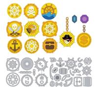 DELORIGIN Pirati taglierini in oro per realizzare biglietti, stencil magico impilabile in acciaio al carbonio, i tagli della carta di scrapbooking goffratura stencil per compleanno, album di nozze