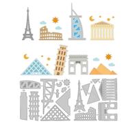 DELORIGIN Stampi per punzonatura con edifici storici bordi della carta punzonatrice in acciaio al carbonio fustellatura modello Novità 2025 goffratura stencil per album di carta fai da te decorazione