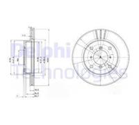 DELPHI 2x Disco Freni Anteriore Ø250 MM Ventilato per Suzuki Swift Cabriolet