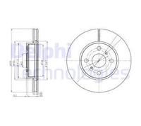 DELPHI 2x Disco Freni Anteriore Ø255 MM Ventilato Non Patinato per Toyota Iq