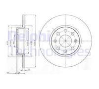 DELPHI 2x Disco Freni Anteriore Ø257 MM Pieno per Opel Corsa D S07 1.0 Fiat