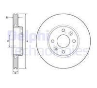 DELPHI 2x Disco Freni Anteriore Ø258 MM per Dacia Sandero II Logan MCV Ke _ 1.6