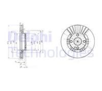 DELPHI 2x Disco Freni Anteriore Ø258 MM Ventilato Non Patinato per Mazda 323 VI