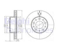 DELPHI 2x Disco Freni Anteriore Ø280 MM Ventilato per Fiat Ducato Box 250_ 290_